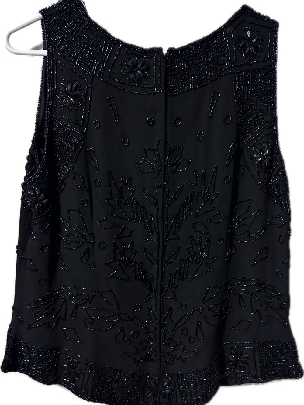 J Kara Black Beaded Sleeveless beaded Evening Top - Picture 2 of 11